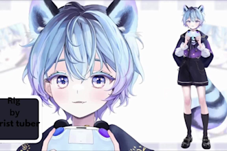 draw and model live2d vtuber 2d vtuber rigging vtuber illustration vtube studio