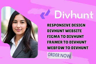 do dynamic design divhunt website , webflow website