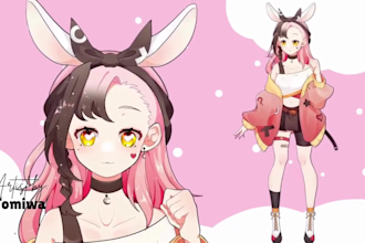 draw and rig live2d model, 2d vtuber model, live2d avatar 4 vtube studio