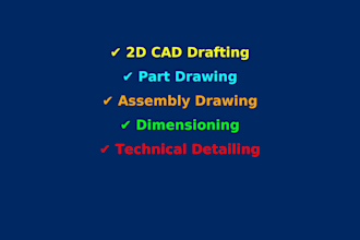 draft professional 2d cad drawings for mechanical equipment