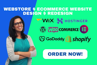 build webstore, webshop ecommerce hostinger, godaddy, wix wordpress, wix website