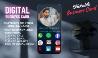 designe  clickable mobile visiting card in just 5 hours
