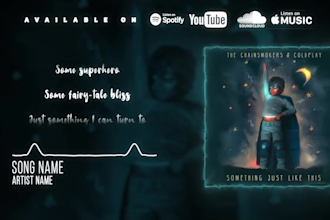 make clean audio spectrum or music visualizer with lyrics