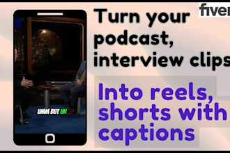 edit your podcast into short clips with captions