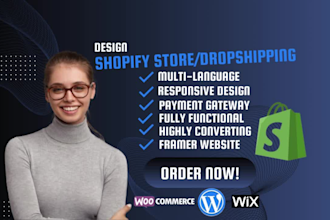 do webshop, shopify framer website or dropshipping ecommerce store shopify store