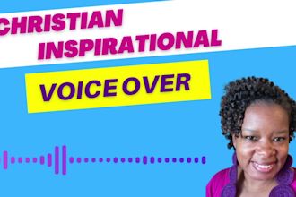 record inspirational female voiceover for christian church or ministry
