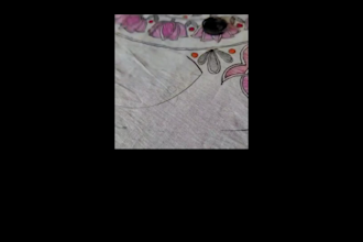 hand paint beautiful designs on saree blouse dress