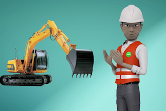 create 3d male spokesperson construction promo video