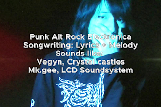write electronica punk rock lyrics and melody for your band