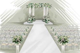 do sketch, illustration of event wedding, interior