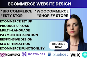 design godaddy wix ecommerce hostinger website, webshop bluehost shopify website