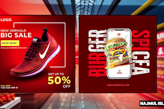 design professional social media poster,product banners or ads design