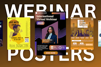 design professional posters and flyers for webinars,  seminars and conferences