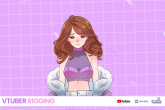 draw kawaii anime character or rig vtuber model for vtuber  live2d, facerig