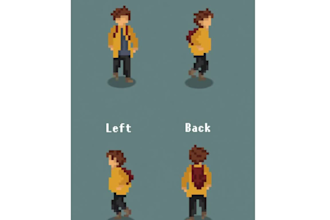 do 2d pixel art animation for your game, draw 2d spritesheets, pixel game art