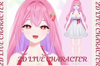 design 2d vtuber live 2d vtuber  model anime pngtuber with vtuber rigging