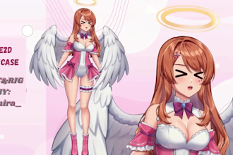 design amazing 2d vtuber character live 2d model rigging for vtuber