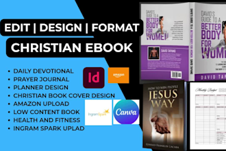 upload, edit, format christian ebook, christian journal, christian book cover