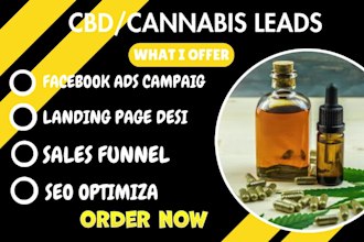 generate cbd leads, marijuana, cannabis landing page via facebook ads