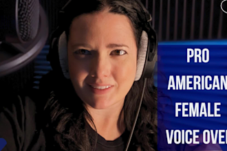 record energetic american female voice over