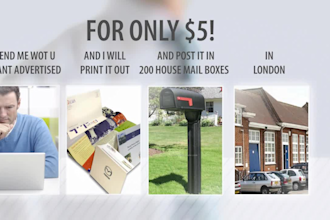 put whatever u want in 200 house or office mail boxes in London, UK within 24 hours and tweet and fb message to over 50,000 people