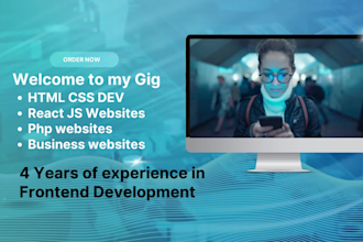 build responsive entertainment websites using html css react js