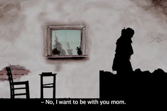 create shillouette shadow 2d animation black and white animation 2d lyrics video