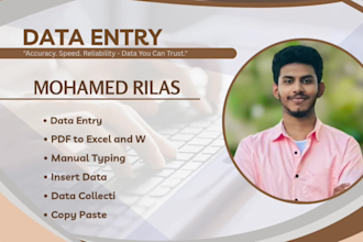 do data entry and typing work in PDF to excel and word