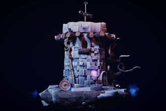 custom low poly to mid poly 3d asset creation