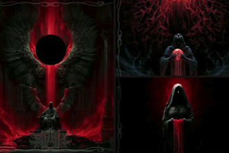 draw cover art dark art for death metal heavy thrash or doom black metal artwork