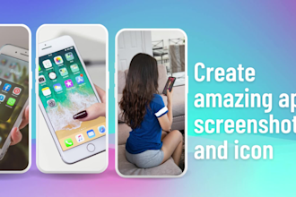 design app screenshots, banner promo , app logo and icons