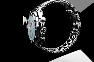 design a watch with 3d modelling and rendering