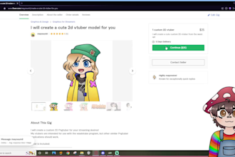 draw a cute pngtuber png vtuber model for streaming