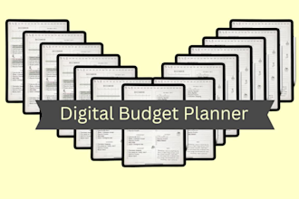 design a custom budget planner template in google sheet, for etsy store
