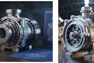 do 3d cad design, 3d rendering and technical drawing design for manufacturing