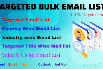 make niche targeted email list any country or industry for u