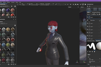 model a 3d character including textures and rig