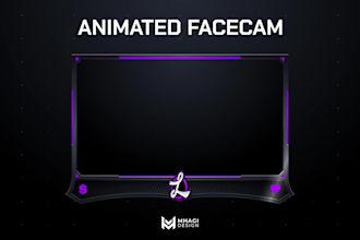 design custom animated facecam or webcam overlay for your stream