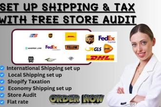 set up shopify shipping tax settings with complete store audit