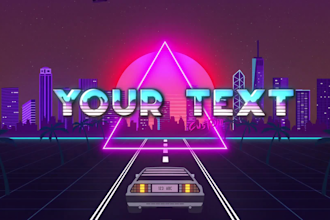 create this synth wave 80 retro intro
