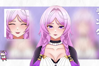draw custom 2d vtuber model vtuber live2d model, vtuber model,vtuber commission