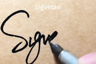 design unique handwritten autograph and artistic signature logo