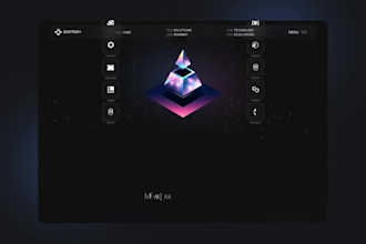 design 3d interactive hero section for tech portfolio website r3f threejs gsap