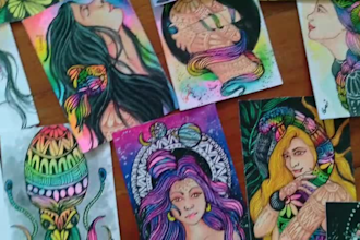 create colorful custom hand painting on paper