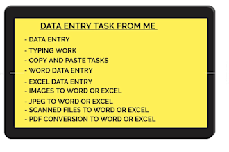 do perfect data entry, typing work and copy paste work