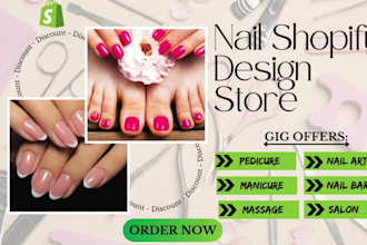 design nail care website massage beauty salon manicure pedicure shopify store