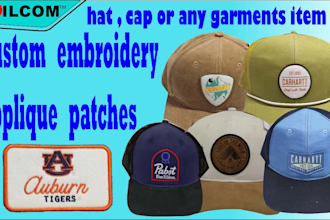 digitize embroidery custom applique patches with flat logo
