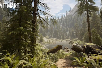 create 3d game environment terrain level design 3d scene game map in ue5