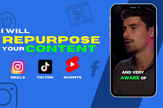 repurpose your long video content into reels, youtube shorts and tiktoks