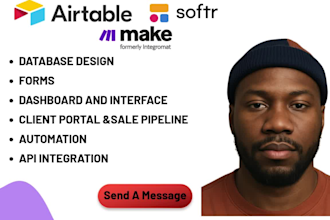be your airtable database, airtable formulas and automation expert make com